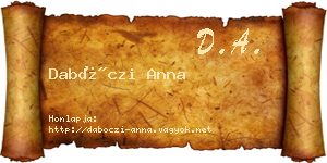 Dabóczi Anna névjegykártya