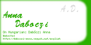 anna daboczi business card